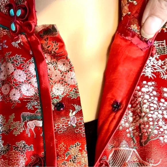 Vintage 1984 Handmade Chinese Silk Jacket - Picture 4 of 10